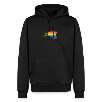 Estland Regenbogenflagge für stolze LGTBQ-Esten - Männer Premium Bio Hoodie - Schwarz - Vorne - Nico (187cm)