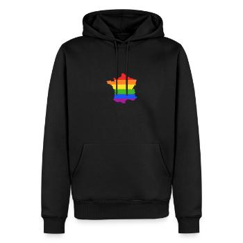 Frankreich Regenbogenflagge für LGTBQ-Franzosen - Männer Premium Bio Hoodie - Schwarz - Vorne - Nico (187cm)