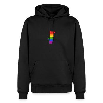 Portugal Regenbogenflagge für LGTBQ-Portugiesen - Männer Premium Bio Hoodie - Schwarz - Vorne - Nico (187cm)