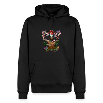 Tie-Dye Hippie Champignon - Sweat à capuche Premium bio Homme - noir - Devant - Nico (187cm)
