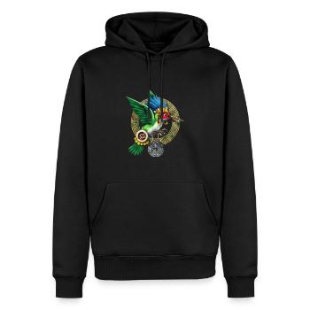 Aztekischer Kolibri - Männer Premium Bio Hoodie - Schwarz - Vorne - Nico (187cm)