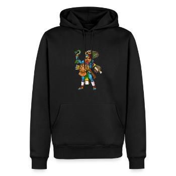 Dieu aztèque Huitzilopochtli - Sweat à capuche Premium bio Homme - noir - Devant - Nico (187cm)