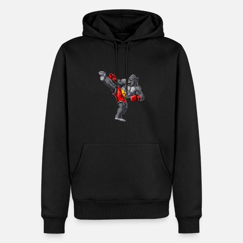 Gorilla Muay Thai Fighter - Sweat à capuche Premium bio Homme - noir