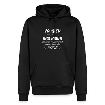 vosgien et ingenieur vosgien plus cool - Sweat à capuche Premium bio Homme - noir - Devant - Nico (187cm)