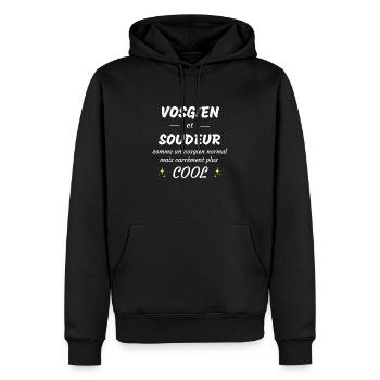 vosgien et soudeur vosgien plus cool - Sweat à capuche Premium bio Homme - noir - Devant - Nico (187cm)
