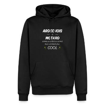 ardechois et motard ardechois plus cool - Sweat à capuche Premium bio Homme - noir - Devant - Nico (187cm)