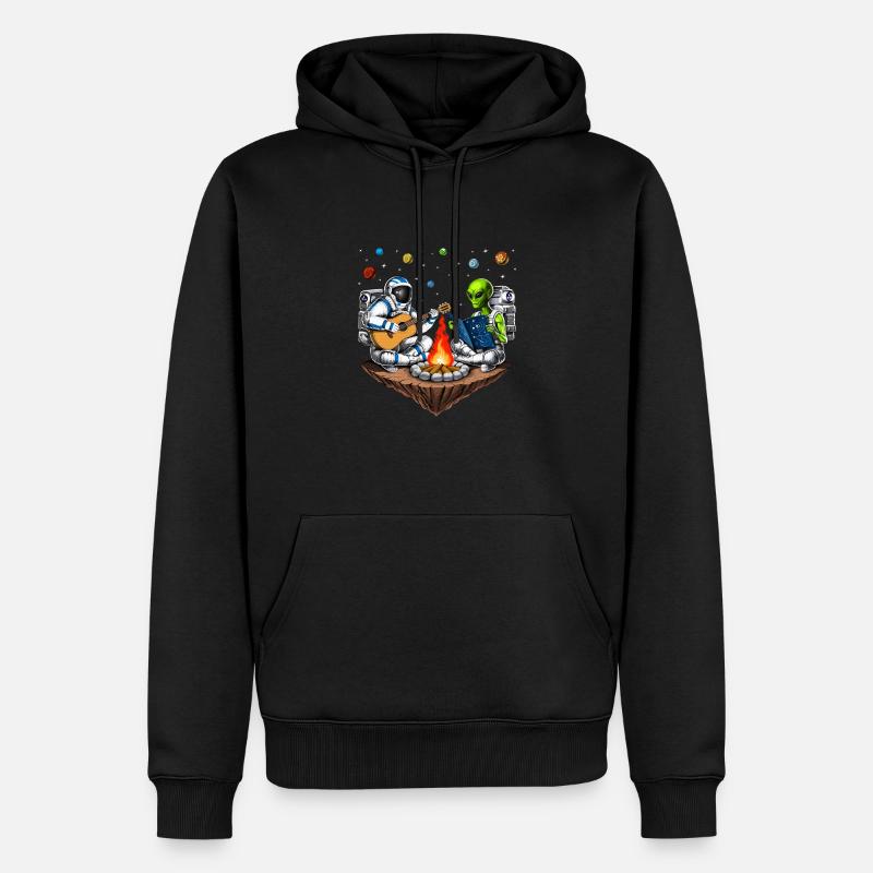 Astronaute de l’espace extraterrestre Camping - Sweat à capuche Premium bio Homme - noir