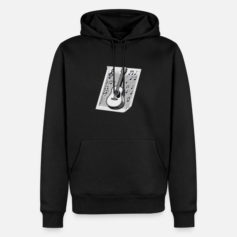 Akustik Gitarre - Männer Premium Bio Hoodie - Schwarz