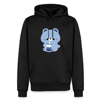 Blue Boba Bear - Men’s Premium Organic Hoodie - black - Front - Nico (187cm)