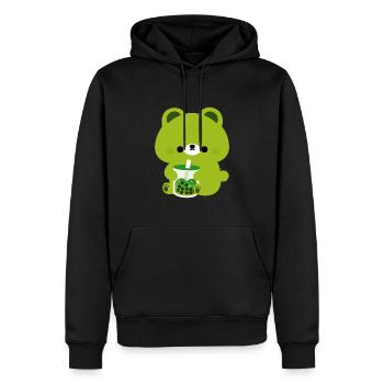 Green Boba Bear - Men’s Premium Organic Hoodie - black - Front - Nico (187cm)