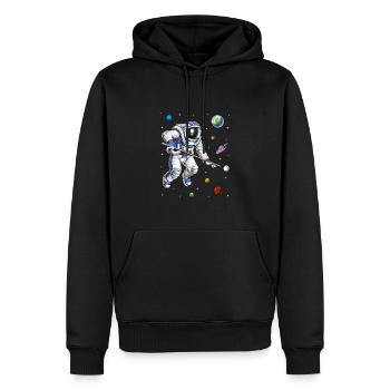 Astronaut Pool Spieler - Männer Premium Bio Hoodie - Schwarz - Vorne - Nico (187cm)
