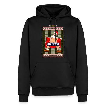 Merry Christmas Ugly Xmas Fun - Men’s Premium Organic Hoodie - black - Front - Nico (187cm)