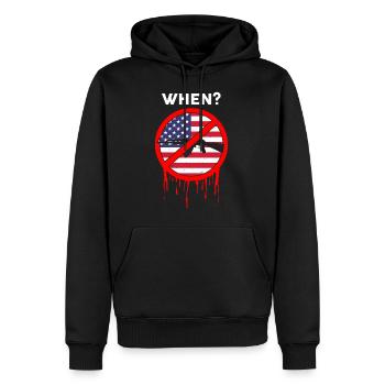 When? Gun Control Movement USA - Männer Premium Bio Hoodie - Schwarz - Vorne - Nico (187cm)