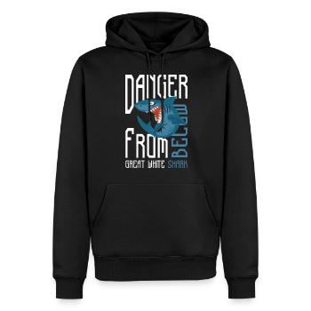 Haie Haifischflosse Unter Wasser - Männer Premium Bio Hoodie - Schwarz - Vorne - Nico (187cm)