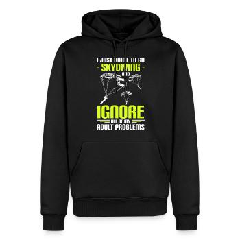 Parachute Sport Skydiver Pilote - Sweat à capuche Premium bio Homme - noir - Devant - Nico (187cm)
