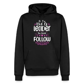 Patron Bureau Employé de l’entreprise - Sweat à capuche Premium bio Homme - noir - Devant - Nico (187cm)