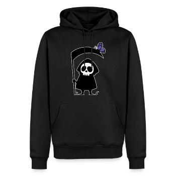 Mignon Mort Faux Scary Crâne Squelette Halloween - Sweat à capuche Premium bio Homme - noir - Devant - Nico (187cm)