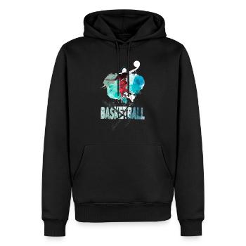 Basketteur Basketteur Dunking Splash Coloré - Sweat à capuche Premium bio Homme - noir - Devant - Nico (187cm)