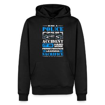 Uniforme de sirène de police - Sweat à capuche Premium bio Homme - noir - Devant - Nico (187cm)