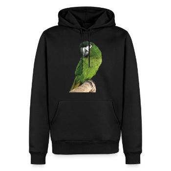 Le noble ara - Sweat à capuche Premium bio Homme - noir - Devant - Nico (187cm)