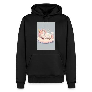 Bébé Licorne - Sweat à capuche Premium bio Homme - noir - Devant - Nico (187cm)
