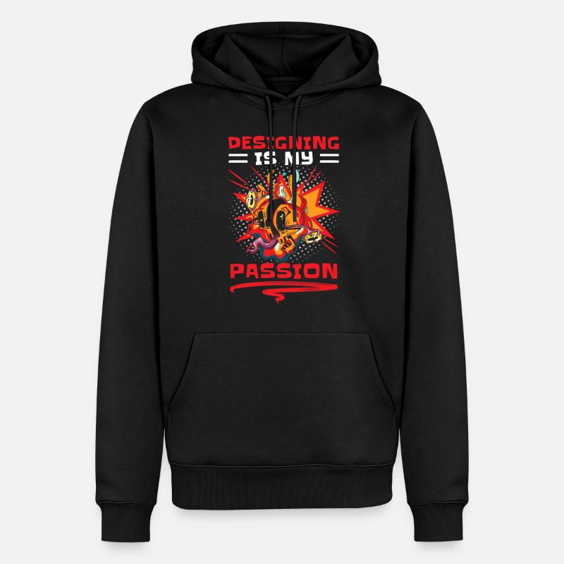 Retro Kunst Comic-Strips Boom - Männer Premium Bio Hoodie - Schwarz