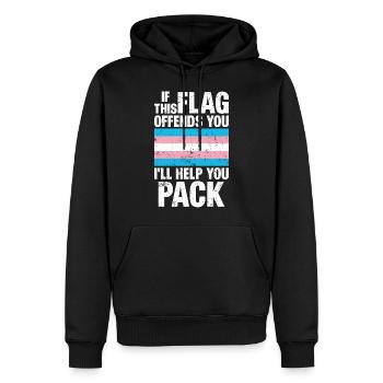 trans tif diese Flagge beleidigt dich Ich helfe dir beim Packen - Männer Premium Bio Hoodie - Schwarz - Vorne - Nico (187cm)