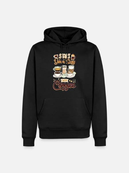 Kaffee Kaffeeliebhaber Kaffeetasse Barista Vintage - Männer Premium Bio Hoodie - Schwarz