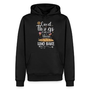 Baker profession dough - Men’s Premium Organic Hoodie - black - Front - Nico (187cm)