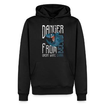 Requin Animal Plongeur Prédateur - Sweat à capuche Premium bio Homme - noir - Devant - Nico (187cm)