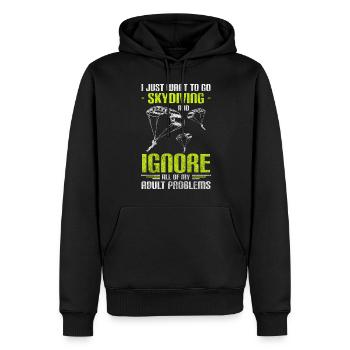 Skydiver Sky Sports Extrêmes Vol - Sweat à capuche Premium bio Homme - noir - Devant - Nico (187cm)
