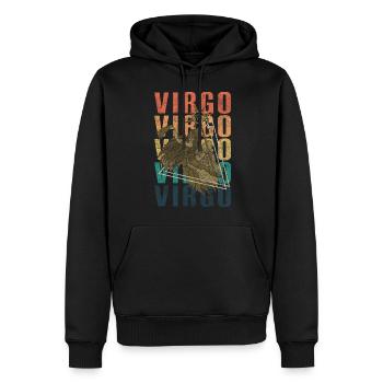 Vierge Birth Element Mercure - Sweat à capuche Premium bio Homme - noir - Devant - Nico (187cm)