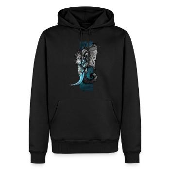 Elephant Majesty: Erkundung der Welt von Majestic - Männer Premium Bio Hoodie - Schwarz - Vorne - Nico (187cm)