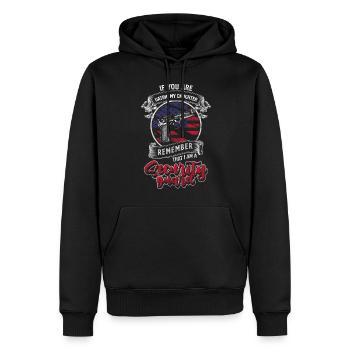 Spécialiste des ordonnances de protection de sécurité - Sweat à capuche Premium bio Homme - noir - Devant - Nico (187cm)