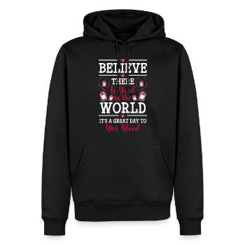 Blutspende Hilfe Retter - Männer Premium Bio Hoodie - Schwarz - Vorne - Nico (187cm)