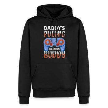 Bébé Papa Amour Ventre - Sweat à capuche Premium bio Homme - noir - Devant - Nico (187cm)