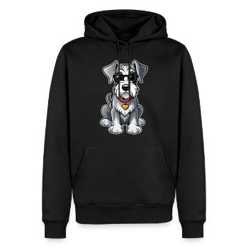 Cool Schnauzer Chien avec lunettes de soleil - Sweat à capuche Premium bio Homme - noir - Devant - Nico (187cm)