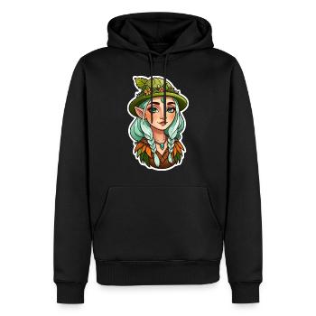 Druidin Druide Fantasy Illustration - Männer Premium Bio Hoodie - Schwarz - Vorne - Nico (187cm)
