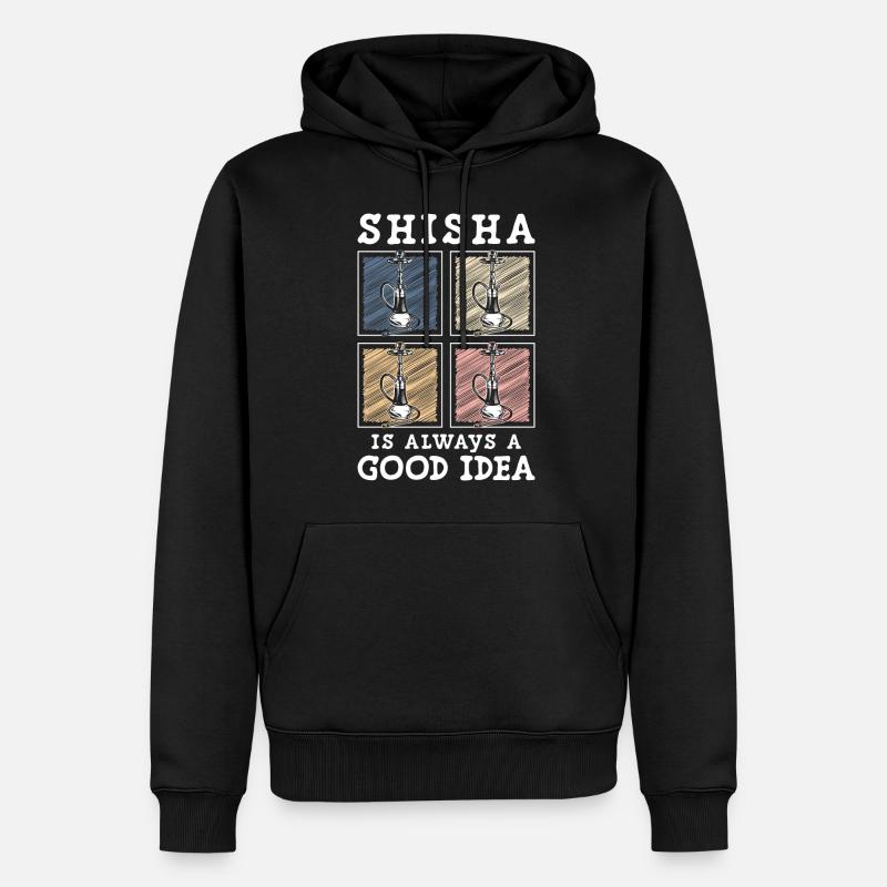 Wasserpfeife Zigarette - Männer Premium Bio Hoodie - Schwarz