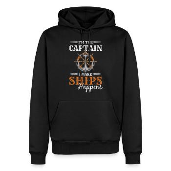 Maquette Captain Anchor - Sweat à capuche Premium bio Homme - noir - Devant - Nico (187cm)