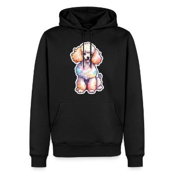 Pudel Wasserfarben - Männer Premium Bio Hoodie - Schwarz - Vorne - Nico (187cm)