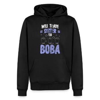 Boba Tea Amateur de boules sucrées - Sweat à capuche Premium bio Homme - noir - Devant - Nico (187cm)