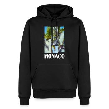 Monaco France Été Palmiers Plage Mer - Sweat à capuche Premium bio Homme - noir - Devant - Nico (187cm)
