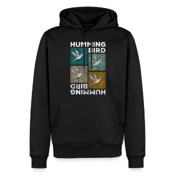 Signe mignon de colibris - Sweat à capuche Premium bio Homme - noir - Devant - Nico (187cm)