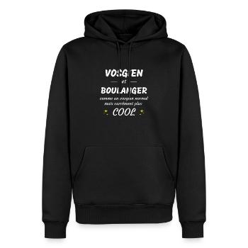 vosgien et boulanger vosgien plus cool - Sweat à capuche Premium bio Homme - noir - Devant - Nico (187cm)