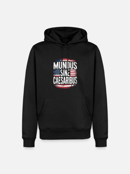 Mundus Sine Caesaribus America - Men’s Premium Organic Hoodie - black