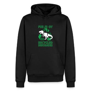 Alimenté par des dinosaures recyclés Paléontologue - Sweat à capuche Premium bio Homme - noir - Devant - Nico (187cm)