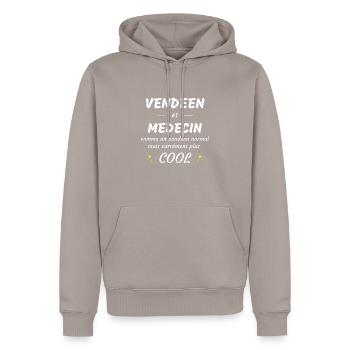 vendéen et medecin vendéen plus cool - Sweat à capuche Premium bio Homme - taupe - Devant - Nico (187cm)