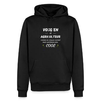 vosgien et agriculteur vosgien plus cool - Sweat à capuche Premium bio Homme - noir - Devant - Nico (187cm)