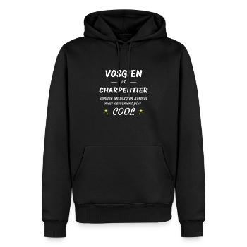 vosgien et charpentier vosgien plus cool - Sweat à capuche Premium bio Homme - noir - Devant - Nico (187cm)